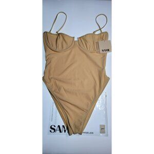 SAME LA Beige Underwire One Piece Swimsuit Large NWT